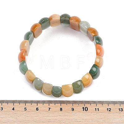 Natural Multi-Color Agate Beaded Stretch Bracelets for Women Men BJEW-M049-09B-1