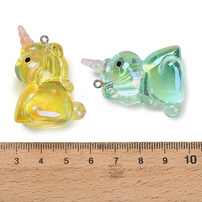 Transparent Acrylic & Brass Pendants AC-CBA6BCC-10-1