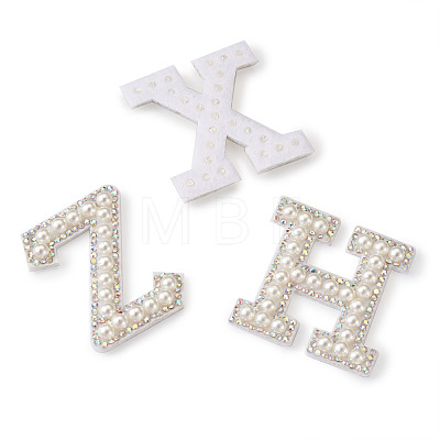 Alphabet Resin Pearl Patches DIY-TAC0005-45I-1