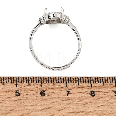 Brass Micro Pave Cubic Zirconia Finger Rings CU-CBA260E-05P-1
