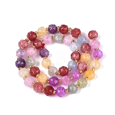 Ombre Effect Dyed Transparent Crackle Glass Beads Strands GLAA-Q111-8MM-M-1