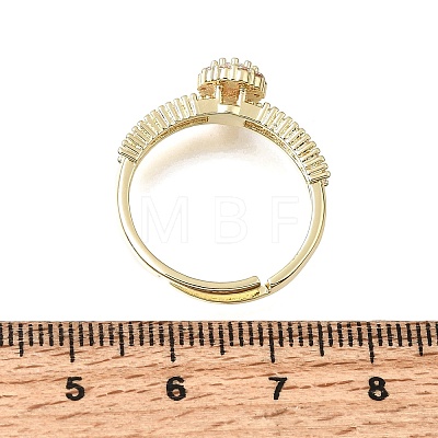 Brass Micro Pave Clear Cubic Zirconia Cuff Open Rings CU-CBA5C10-18G-1