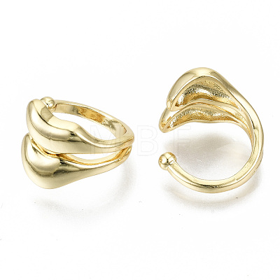 Brass Cuff Earrings X-EJEW-S201-244G-NR-1