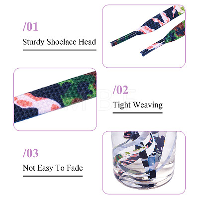 4Pairs 4 Colors Camouflage Color Polyester Shoelaces FIND-TA0010-23-1