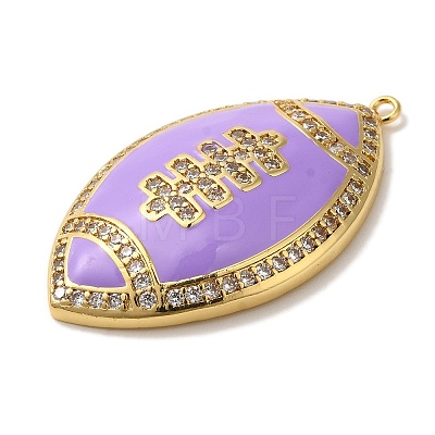 Rack Plating Brass Enamel with Cubic Zirconia Pendant KK-A229-32G-01-1