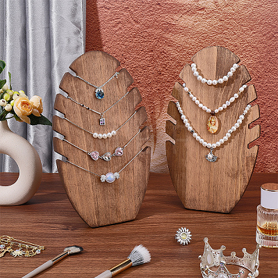 Wood Necklaces Organizer Display Holder NDIS-WH0017-12A-1