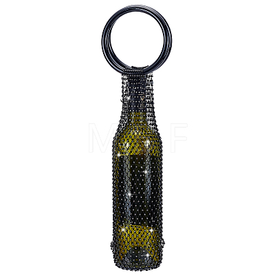 Sparkly Rhinestone Wine Bottle Bag AJEW-WH0609-899B-1