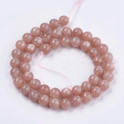 Natural Sunstone Beads Strands G-J157-6mm-07-1