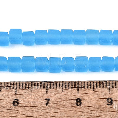 Transparent Frosted Glass Beads Strands GLAA-N072-01A-A12-1