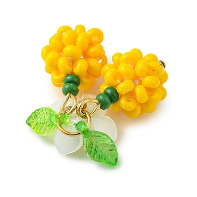 Glass Seed Beaded Pendants PALLOY-MZ01338-02-1