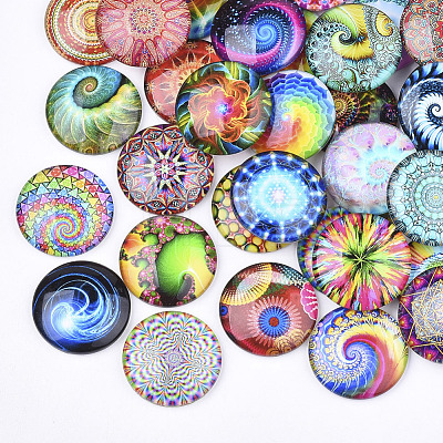 Flat Back Glass Cabochons GGLA-S047-04A-8mm-1