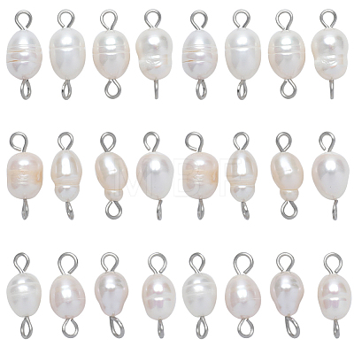 30Pcs Natural Cultured Freshwater Pearl Connector Charms FIND-SC0005-38-1