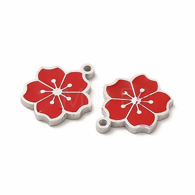 304 Stainless Steel Enamel Charms STAS-F291-06P-02-1