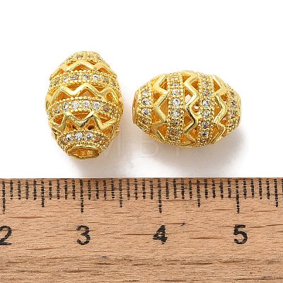 Brass Micro Pave Cubic Zirconia Beads KK-C072-10G-1