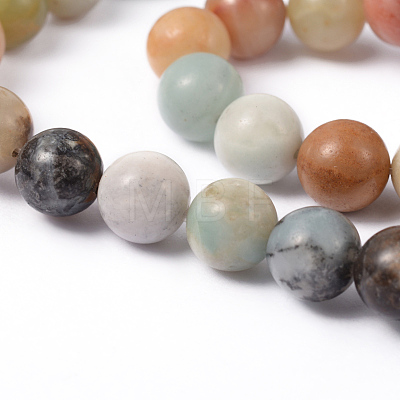 Natural Flower Amazonite Beads Strands G-D608-10mm-1