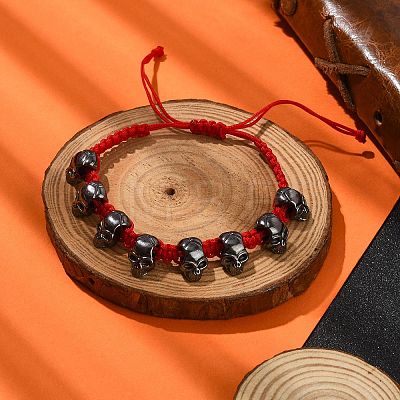 Adjustable Alloy Braided Beads Bracelets BJEW-JB10915-1