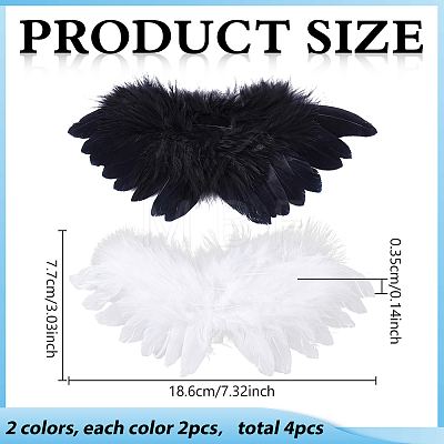 4Pcs 2 Colors Feather Wings Costume for Dolls Miniature Accessories DIY-ME0003-63-1