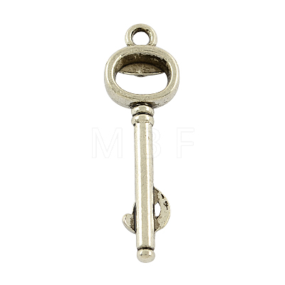 Tibetan Style Alloy Skeleton Key Pendants TIBEP-20586-AS-LF-1