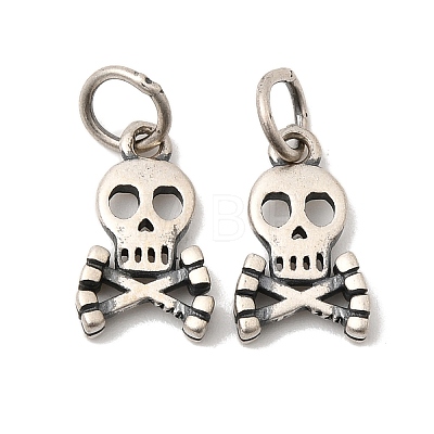 925 Sterling Silver Halloween Skull Charms STER-K188-10AS-1