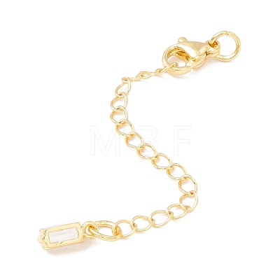 Brass Micro Pave Cubic Zirconia Chain Extender KK-C238-09G-1