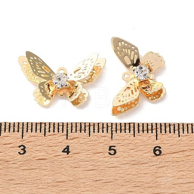 Brass Rhinestone Pendants KK-Z164-02G-1