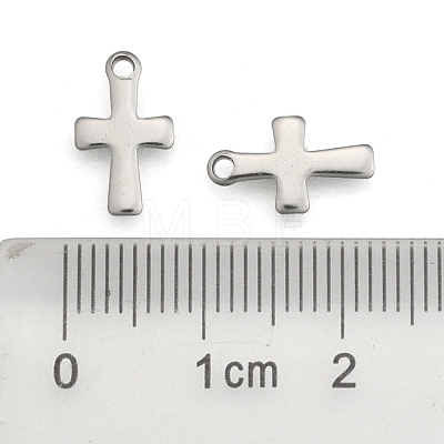 Tarnish Resistant 304 Stainless Steel Tiny Cross Charms STAS-E104-34P-1