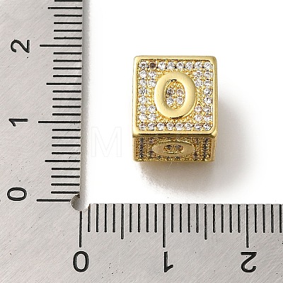 Brass Cubic Zirconia Beads KK-Q818-01O-G-1