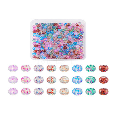 240Pcs 8 Colors Transparent Baking Painted Glass Beads GLAA-TA0001-18-1