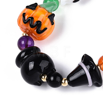 Halloween Theme Handmade Lampwork Beads Strands LAMP-N028-17A-1