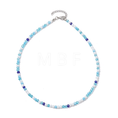 Electroplate Glass Beaded Necklaces NJEW-JN04853-1