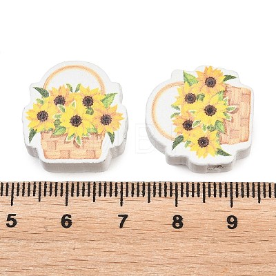 Printed Poplar Wood Beads WOOD-Z008-01E-1