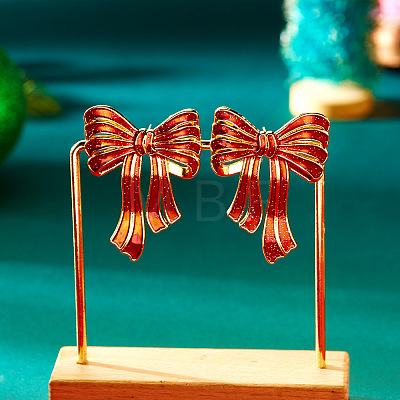 Alloy Enamel Dangle Stud Earrings FS-WG05549-06-1