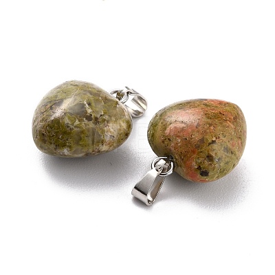 Natural Unakite Pendants G-I311-A29-1