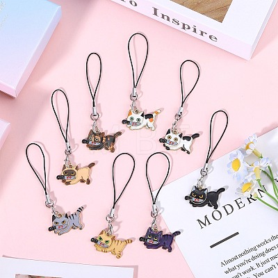 Alloy Enamel Pendant Mobile Straps HJEW-SW00044-1