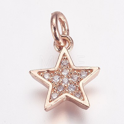 Brass Micro Pave Cubic Zirconia Charms LS-ZIRC-G087-35RG-1