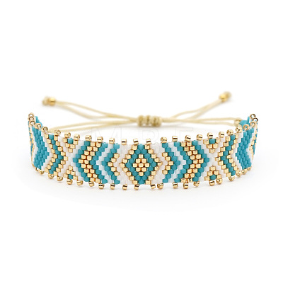 Bohemian Handmade Glass Seed Beaded Adjustable Bracelets IG8011-1