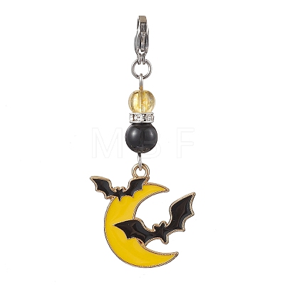 Halloween Alloy Enamel Pendant Decoration HJEW-TA00272-1