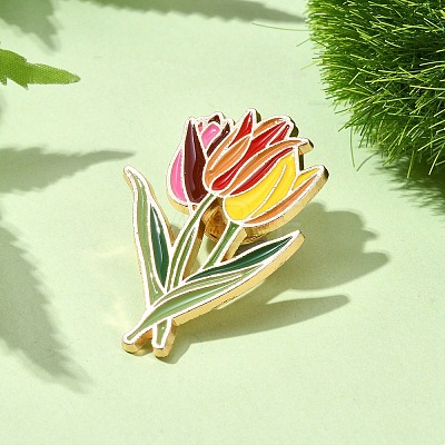 Tulip Enamel Pins JEWB-P045-02A-G-1