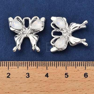 Rack Plating Alloy Rhinestones Pendants PALLOY-D028-02B-S-RS-1