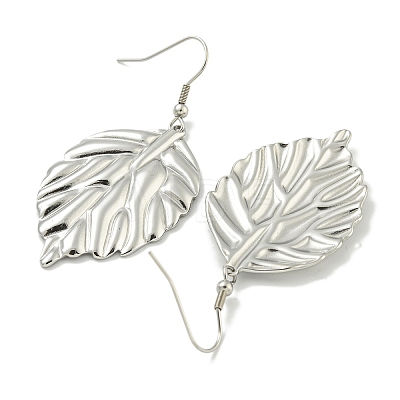 Non-Tarnish Leaf 304 Stainless Steel Dangle Earrings EJEW-G400-15P-1