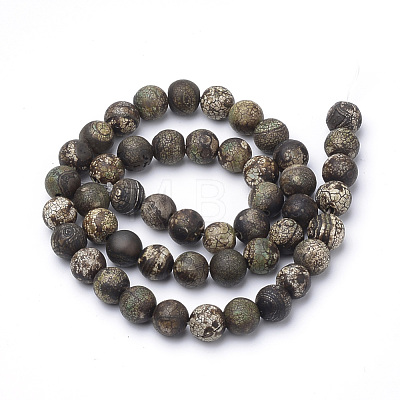 Dyed Natural Agate Beads Strands G-Q462-130C-6mm-1