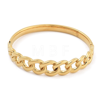 Ion Plating(IP) 304 Stainless Steel Twisted Chain Hinged Bangles for Women BJEW-Z068-04G-07-1