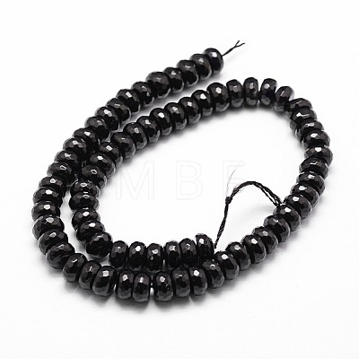 Natural Black Onyx Beads Strands G-P161-23-12x8mm-1