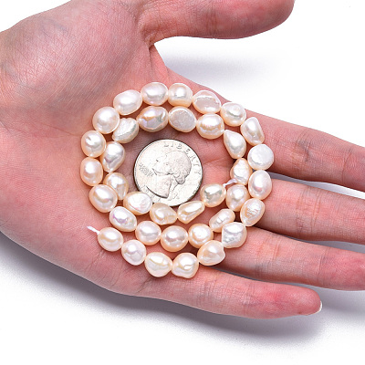 Natural Baroque Pearl Keshi Pearl Beads Strands X-PEAR-S012-68-1