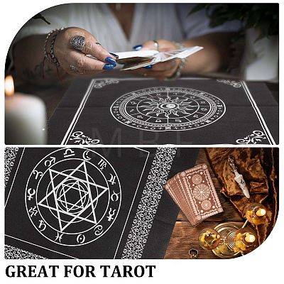 2 Sheets 2 Style Non-Woven Fabric Tarot Tablecloth for Divination AJEW-CN0001-62A-1