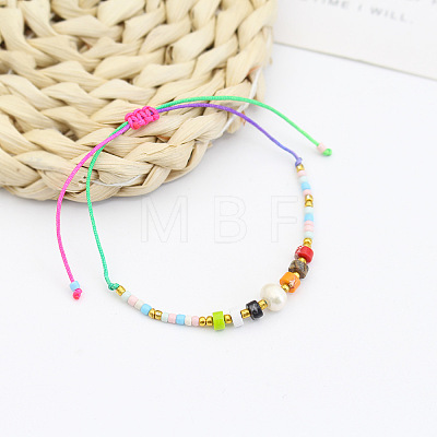 New Colorful Beaded Bracelet Sweet and Cute Girl Style Adjustable Imitation Pearl Bracelet Versatile Bracelet AR4716-7-1