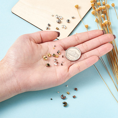 Brass Crimp Beads Covers KK-TA0007-81-1