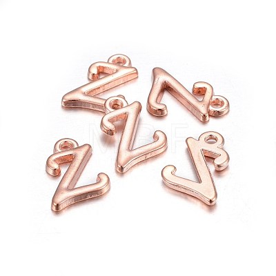 Rose Gold Plated Alloy Letter Pendants X-PALLOY-J718-01RG-Z-1