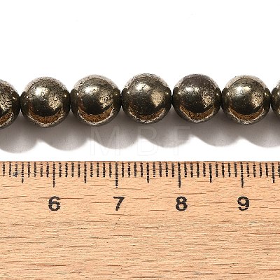 Natural Pyrite Beads Strands G-H059-A01-02-1