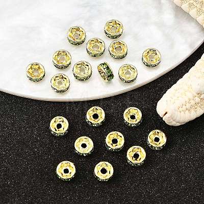 Brass Grade A Rhinestone Spacer Beads RSB035NF-10G-1